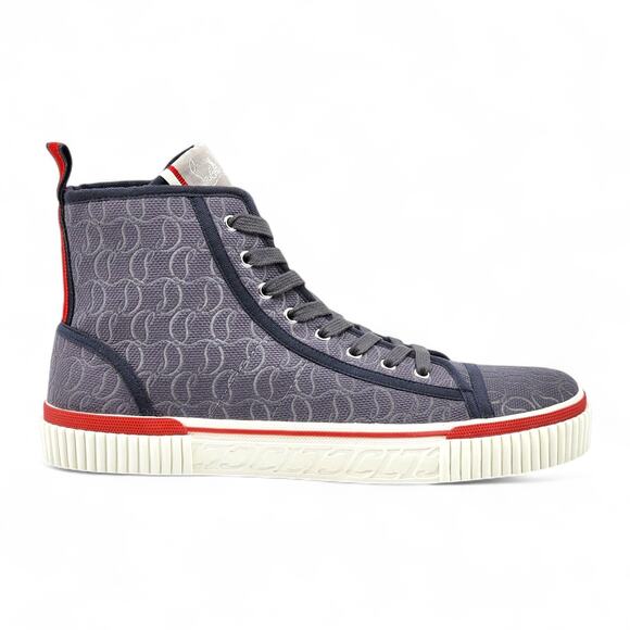 Christian Louboutin Pedro Men\'s Hi Top Sneakers Gray EU 45 US 12 - New $895 main image 4